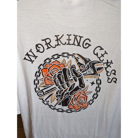 Chicyea Working Class XL T-Shirt White Graphic Back - Picture 1 of 4